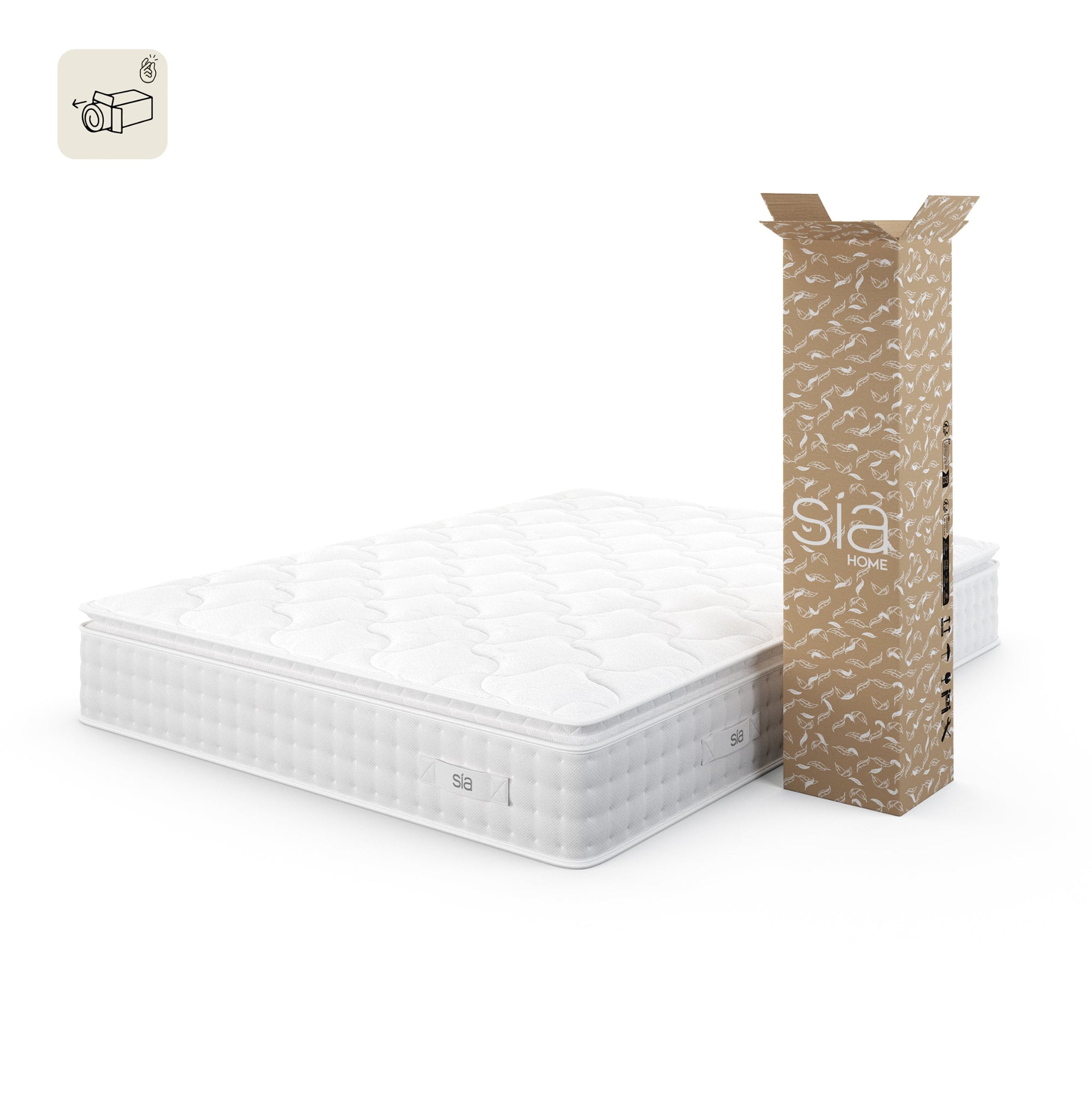 Matras HYBRIDE PREMIUM CLOUD Traagschuim. Latex & pocketveren Wit