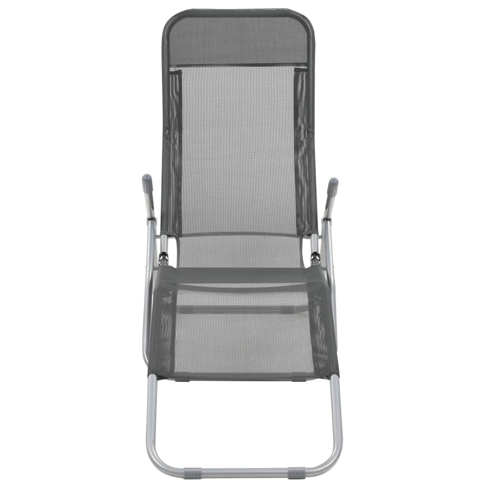 Chaises longues transat pliables 2 pices textilène anthracite