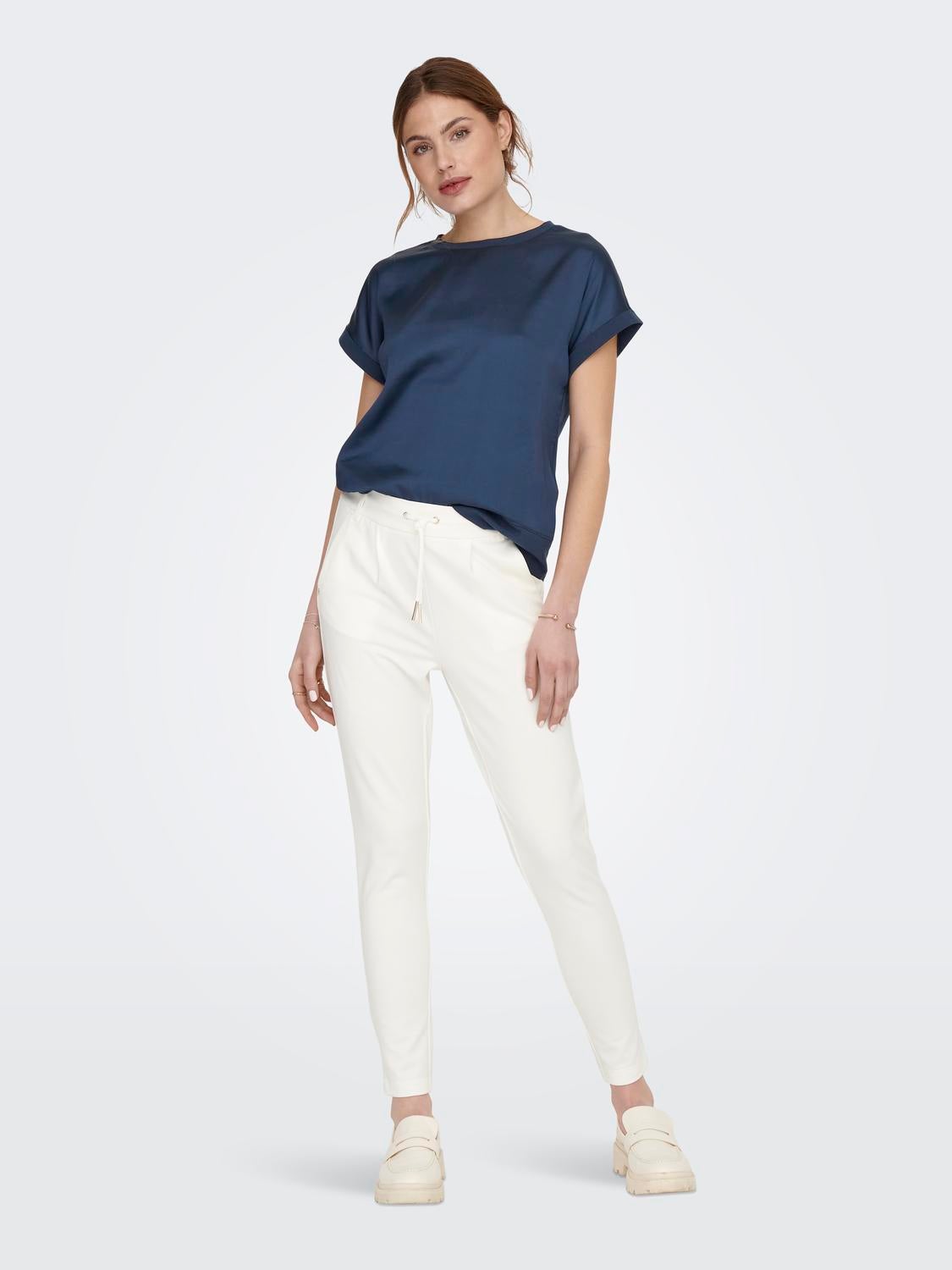 ONLPOPTRASH Mittlere Taille Normal geschnitten Klassische Hose Cloud Dancer