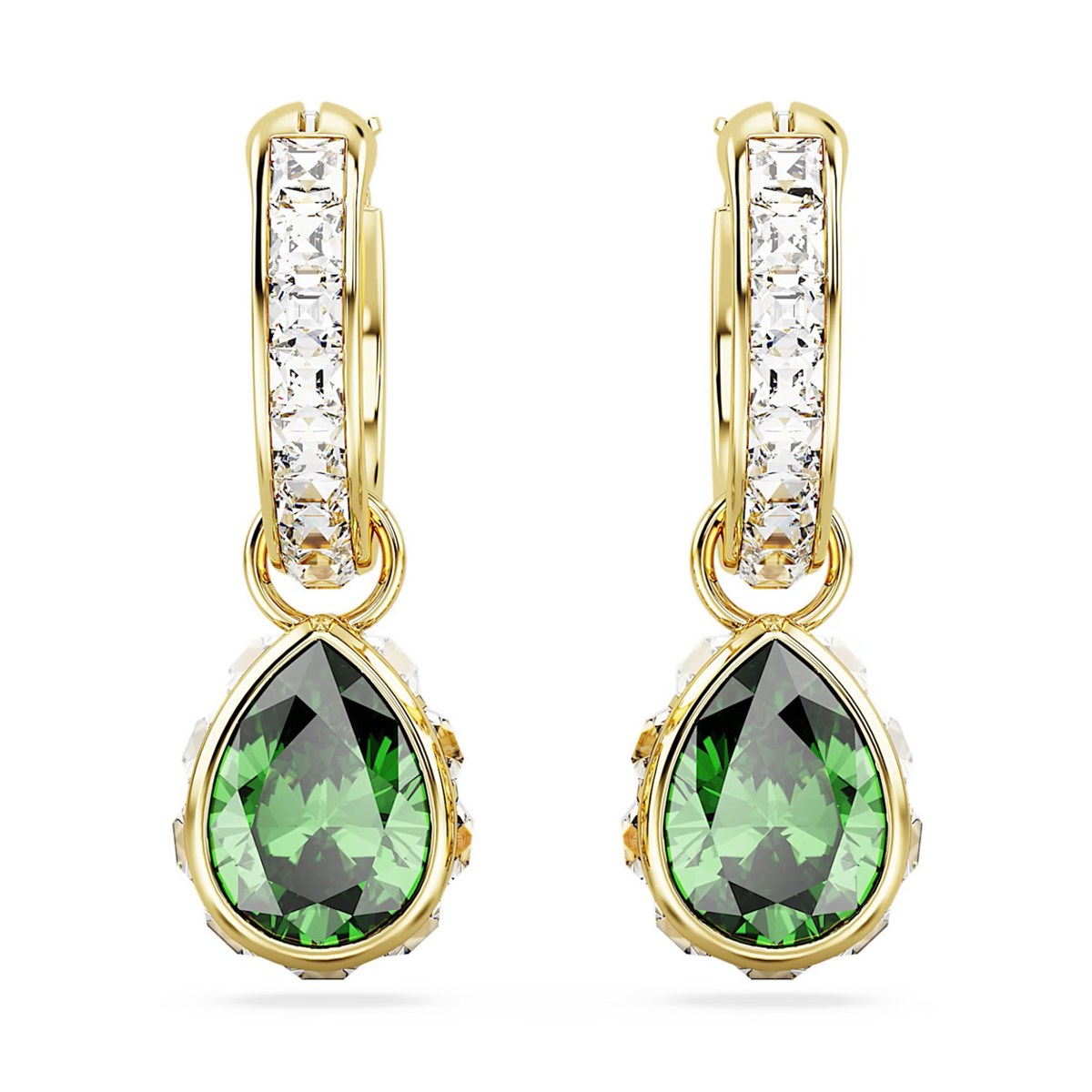 Pendants d'oreilles Swarovski Stilla poire verte