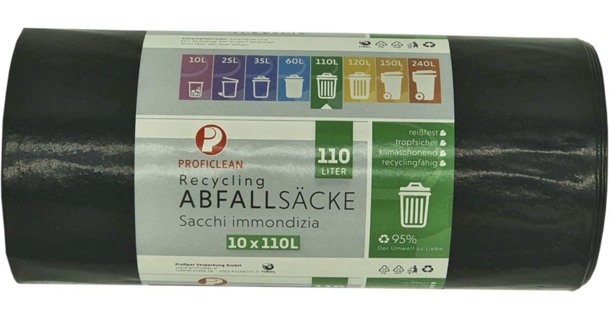 Profi Clean Abfall-Säcke 110 Liter 10er-Packung