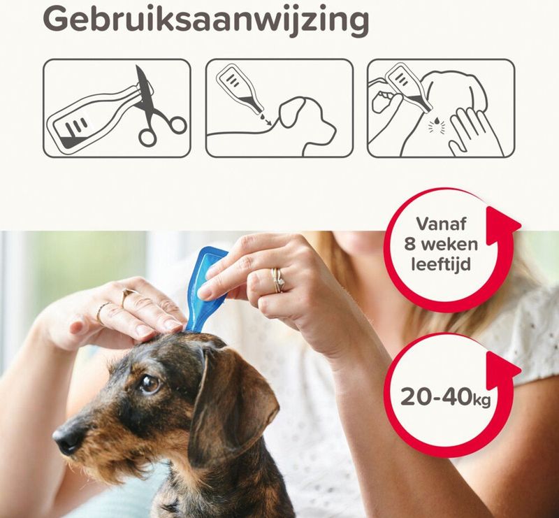 Beaphar - Combotec Anti Vlooien en Teken Druppels - Hond 20-40 kg - 2 Pipetten