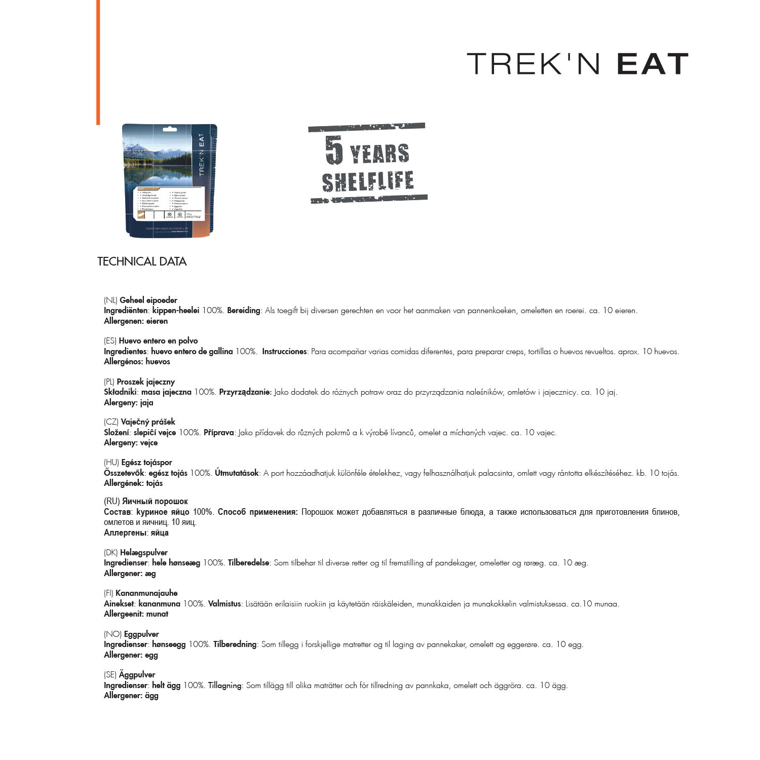 Trek N Eat Egg Powder 135g