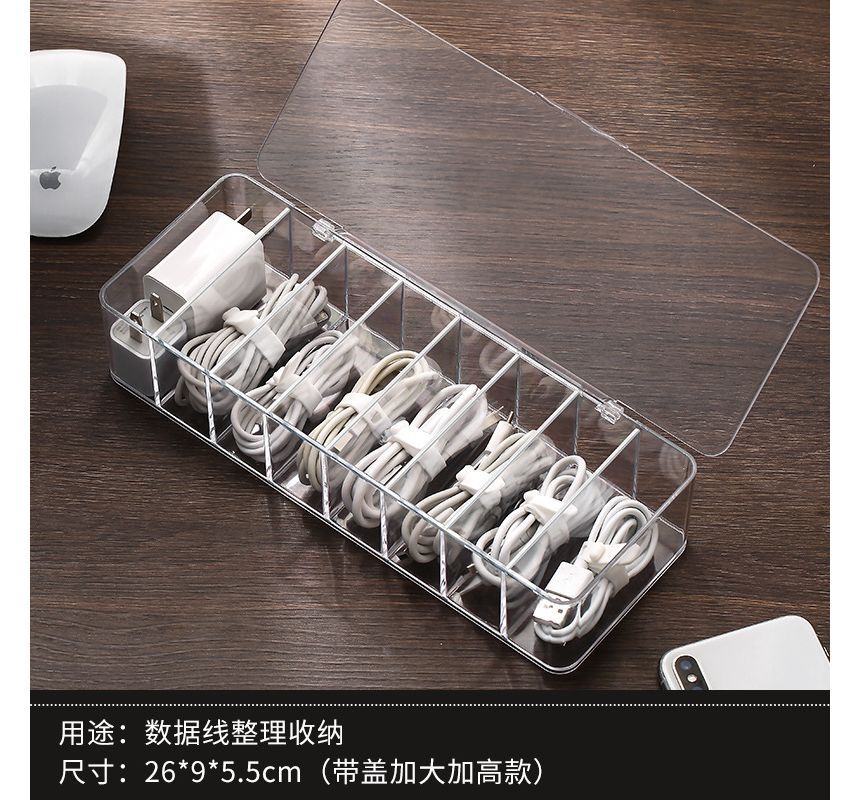 Sabam - Transparante plastic kabelopbergdoos / kabelorganizer / set (verschillende designs)