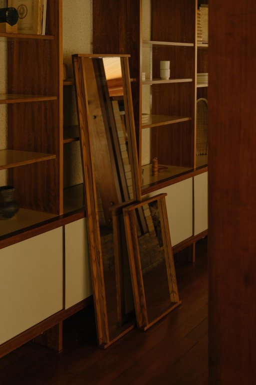 Frama Symmetry spiegel Large Honey Ash Wood
