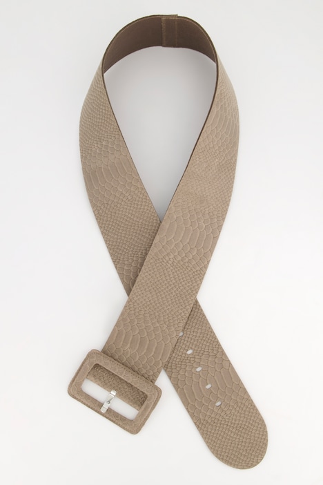 Ledergürtel, 8 cm breit, Schlangenleder-Prägung