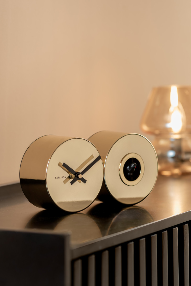 Wall Clock Duo Cuckoo Plated KA5789CH Chrome plated