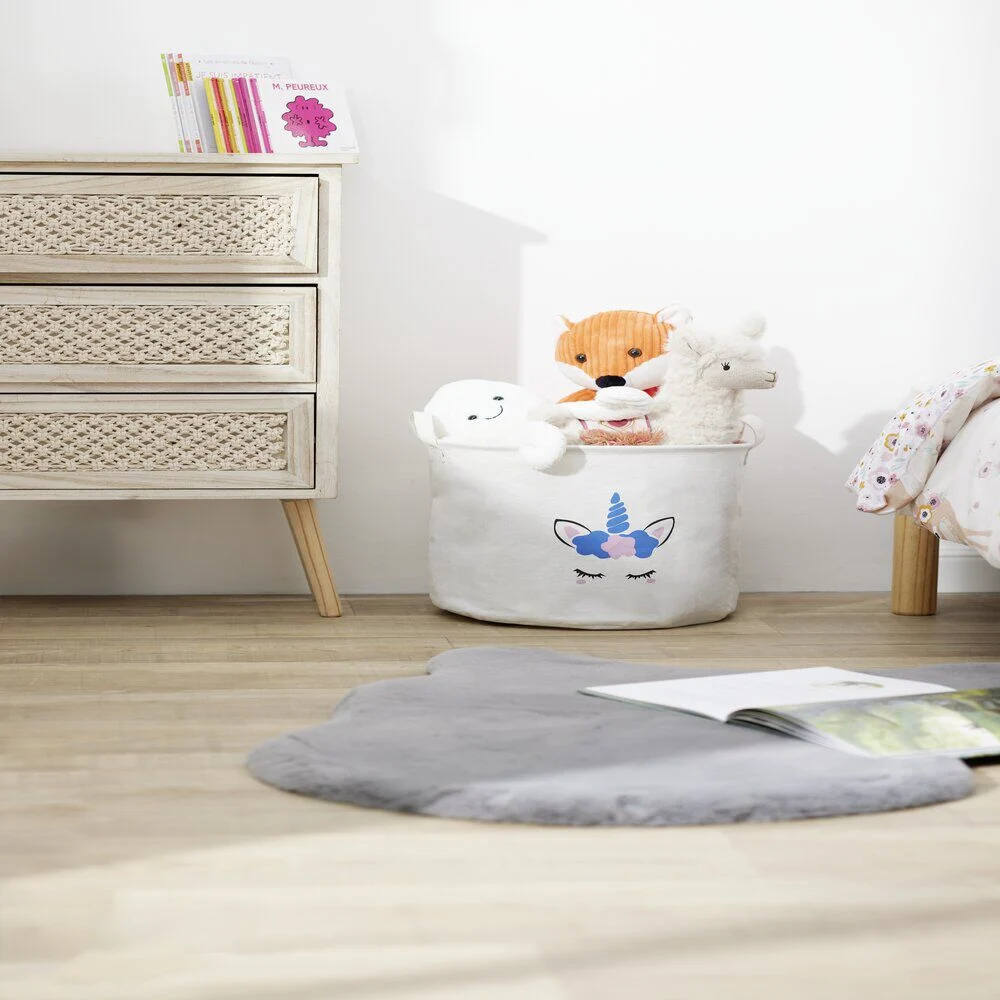 Panière à linge licorne en toile Ø30xH25cm