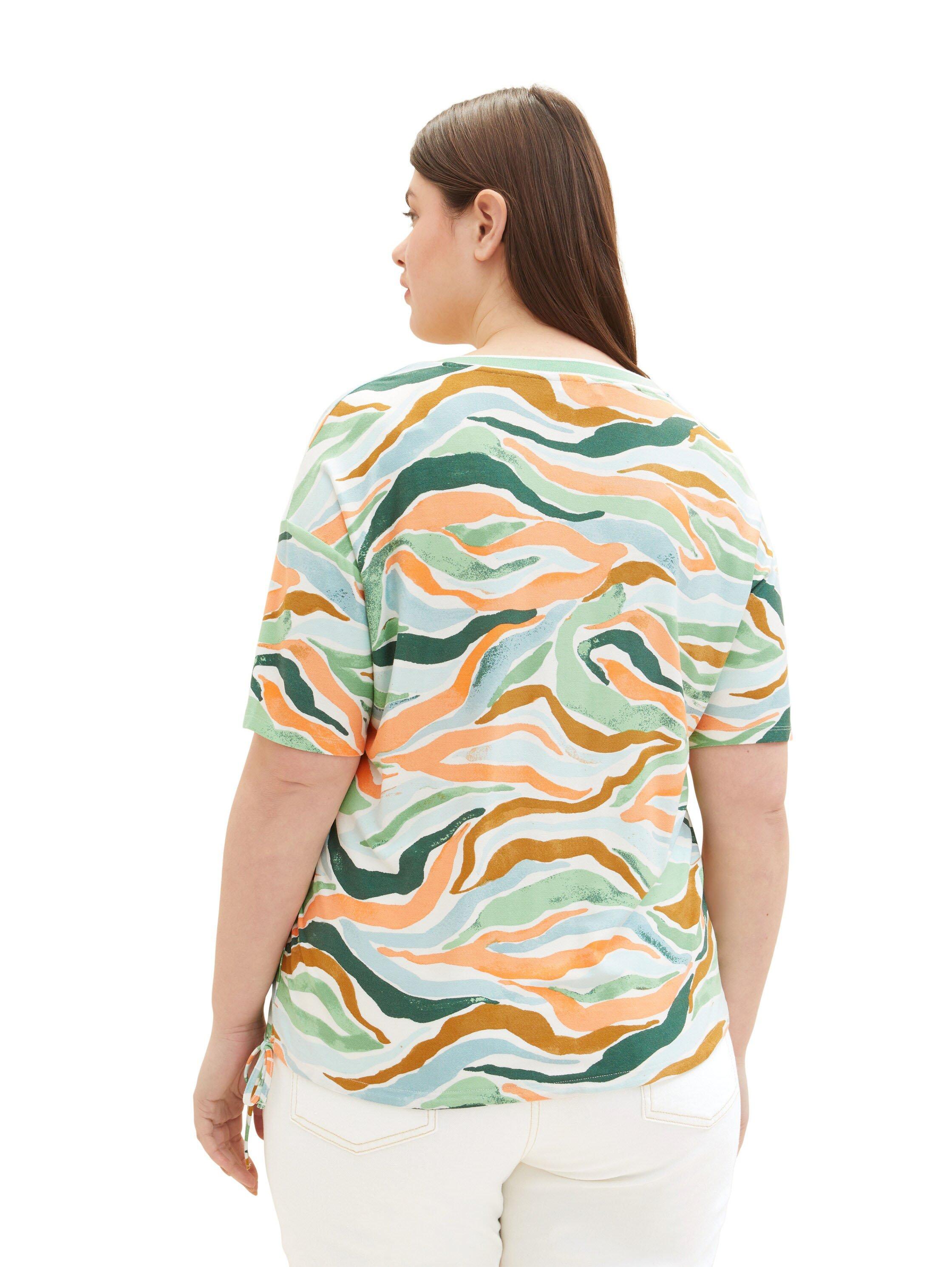 Shirt mit V-Ausschnitt und Kordelzug am Saum