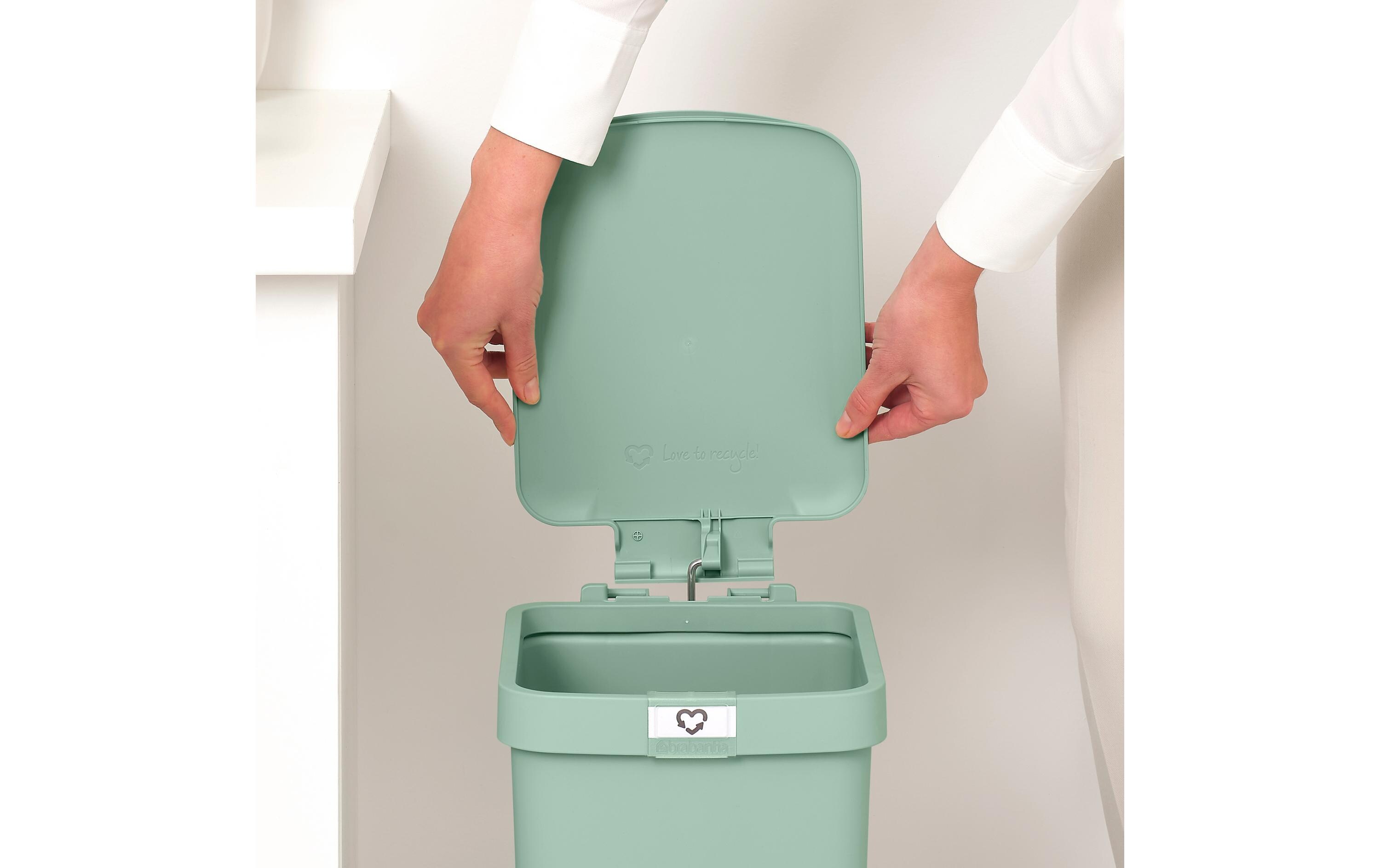 Recyclingbehälter StepUp 16 l, GrünTreteimer für Recycling Materialien