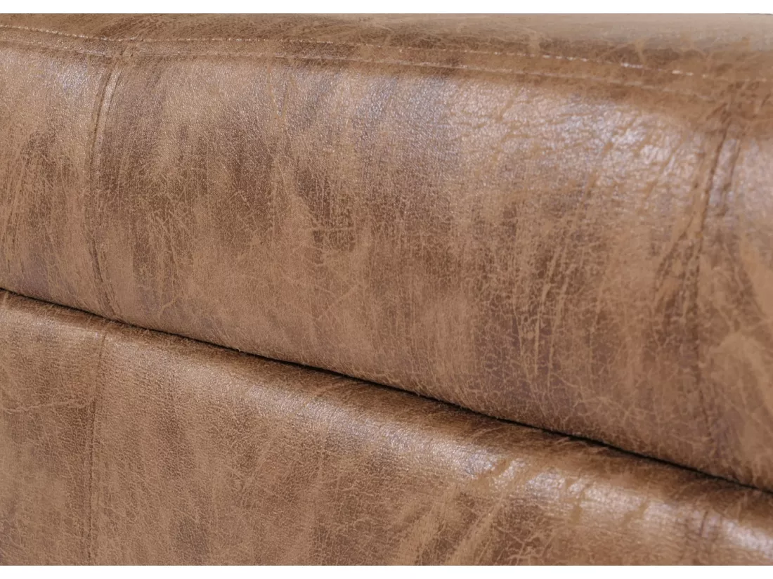 Coffre de rangement Kriens XXL, aspect daim