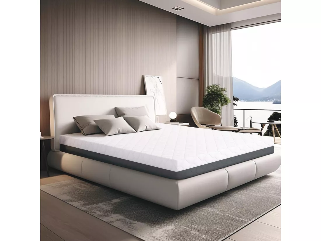 Matelas TANHK à mémoire 140x200, 20cm, Mi-ferme, Orthopédique, Hypoallergénique, Housse amovible, Fabriqué en Italie