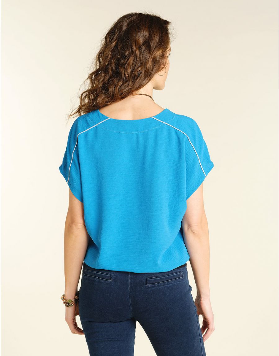 Top bleu lac blousant
