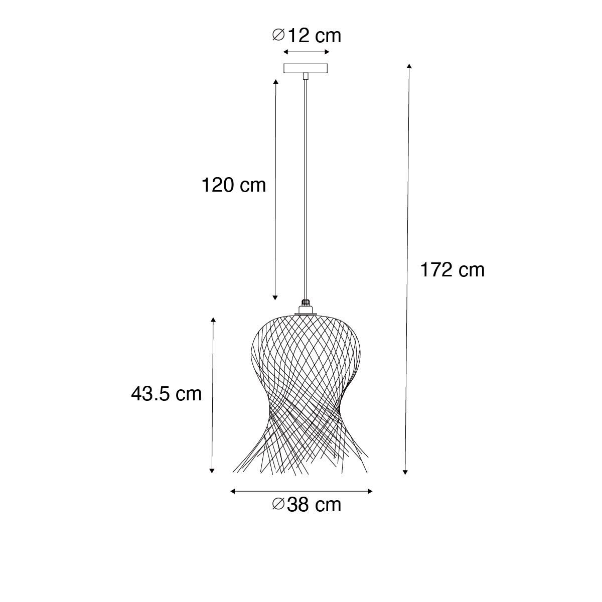 Oosterse buiten hanglamp bamboe IP44 - Carlos