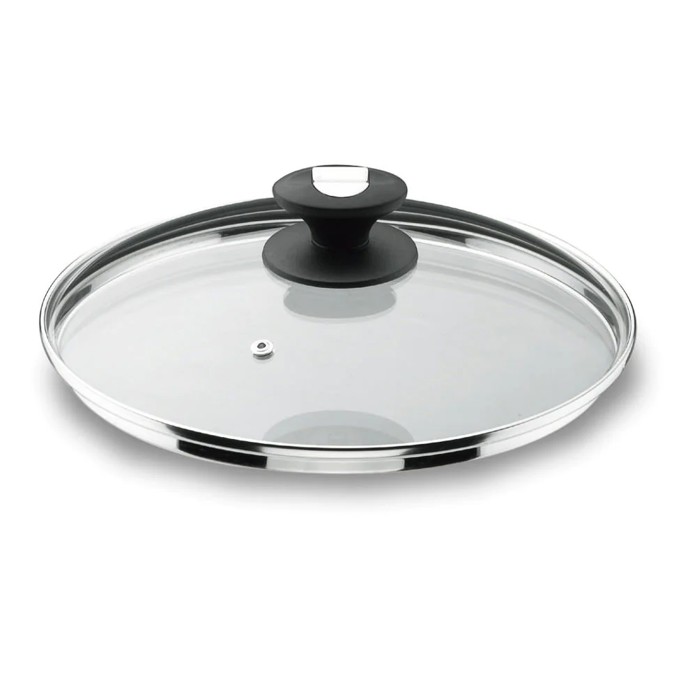 Couvercle en verre bord inox 16 cm Lacor