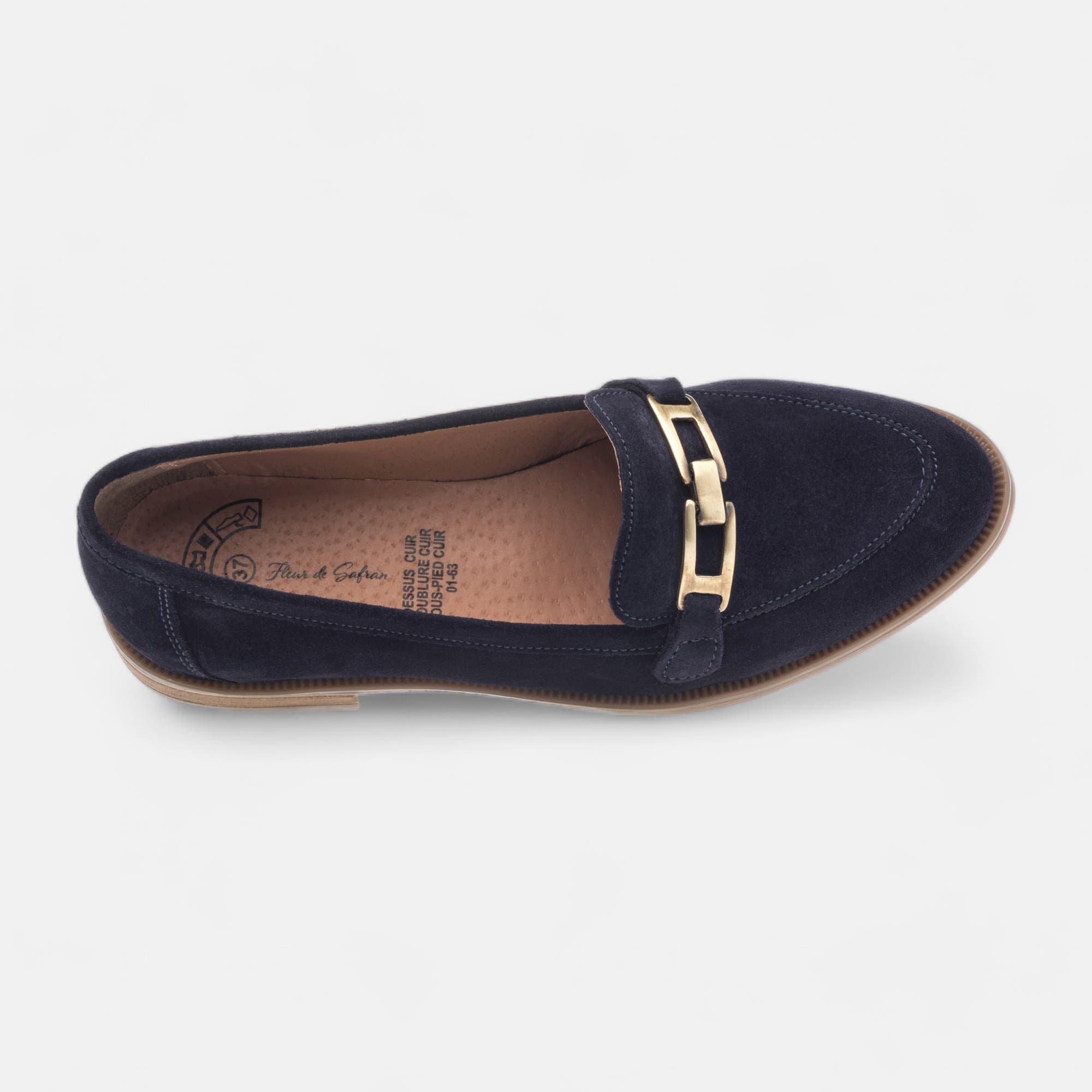 Mocassins Femme en cuir bleu marine