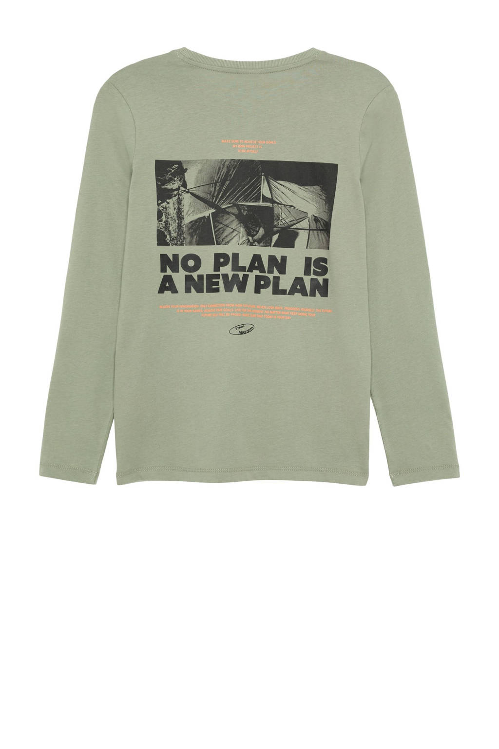 s.Oliver longsleeve met backprint groen