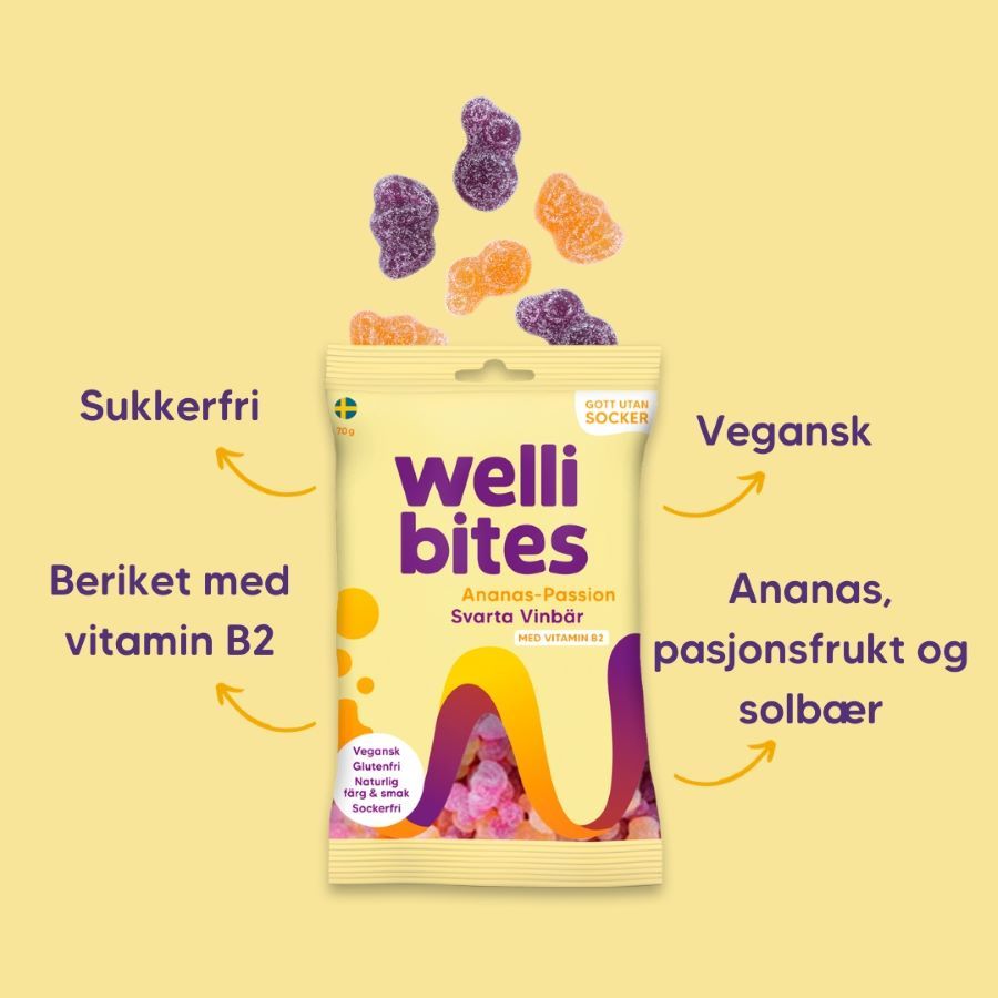 Wellibites Ananas, pasjonfrukt og solbær