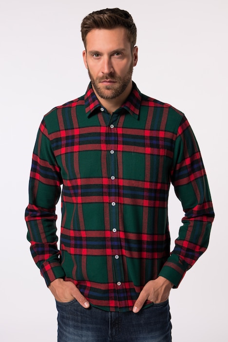 JP 1880 Karo-Flanellhemd, Langarm, Kentkragen, Modern Fit, bis 8 XL