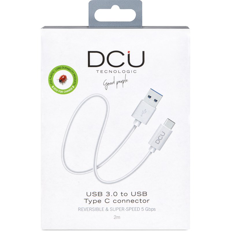 DCU Advance Tecnologic 30402065 câble USB USB 3.2 Gen 1 (3.1 Gen 1) 2 m USB C USB A Blanc