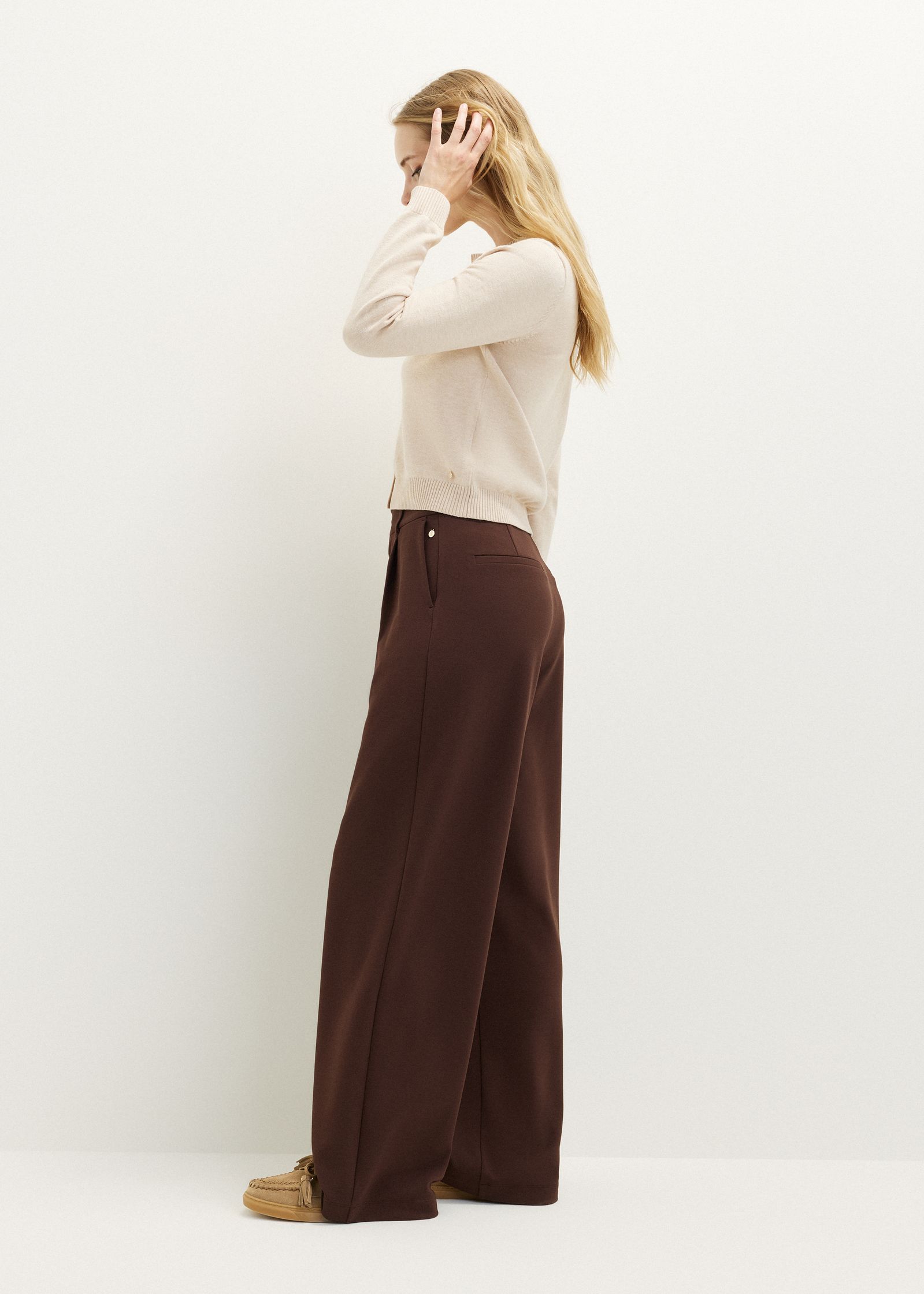 Wijde broek met plooien
