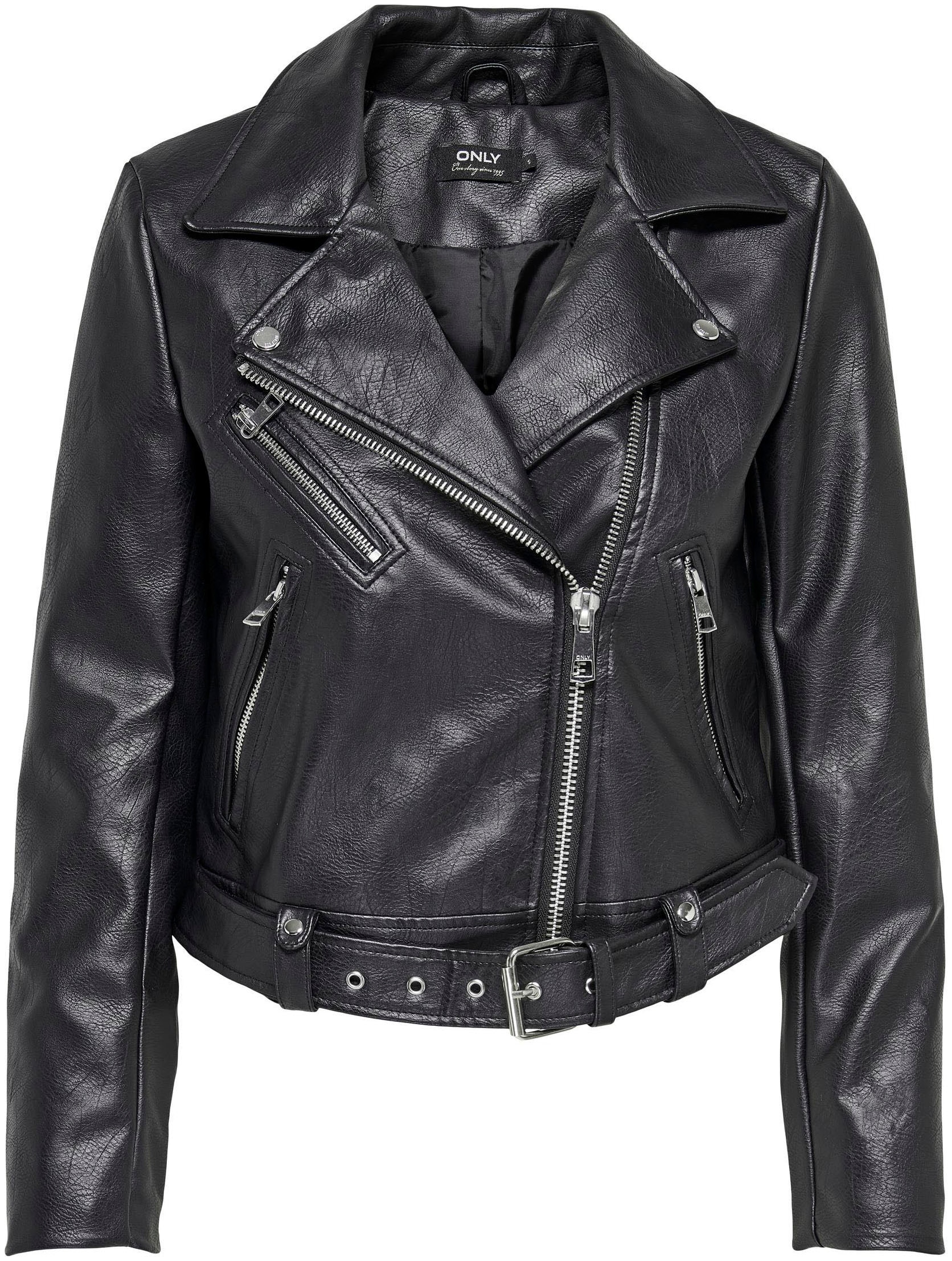 ONLY Lederimitatjacke »ONLVERA FAUX LEATHER BIKER CC OTW« mit Biker Details
