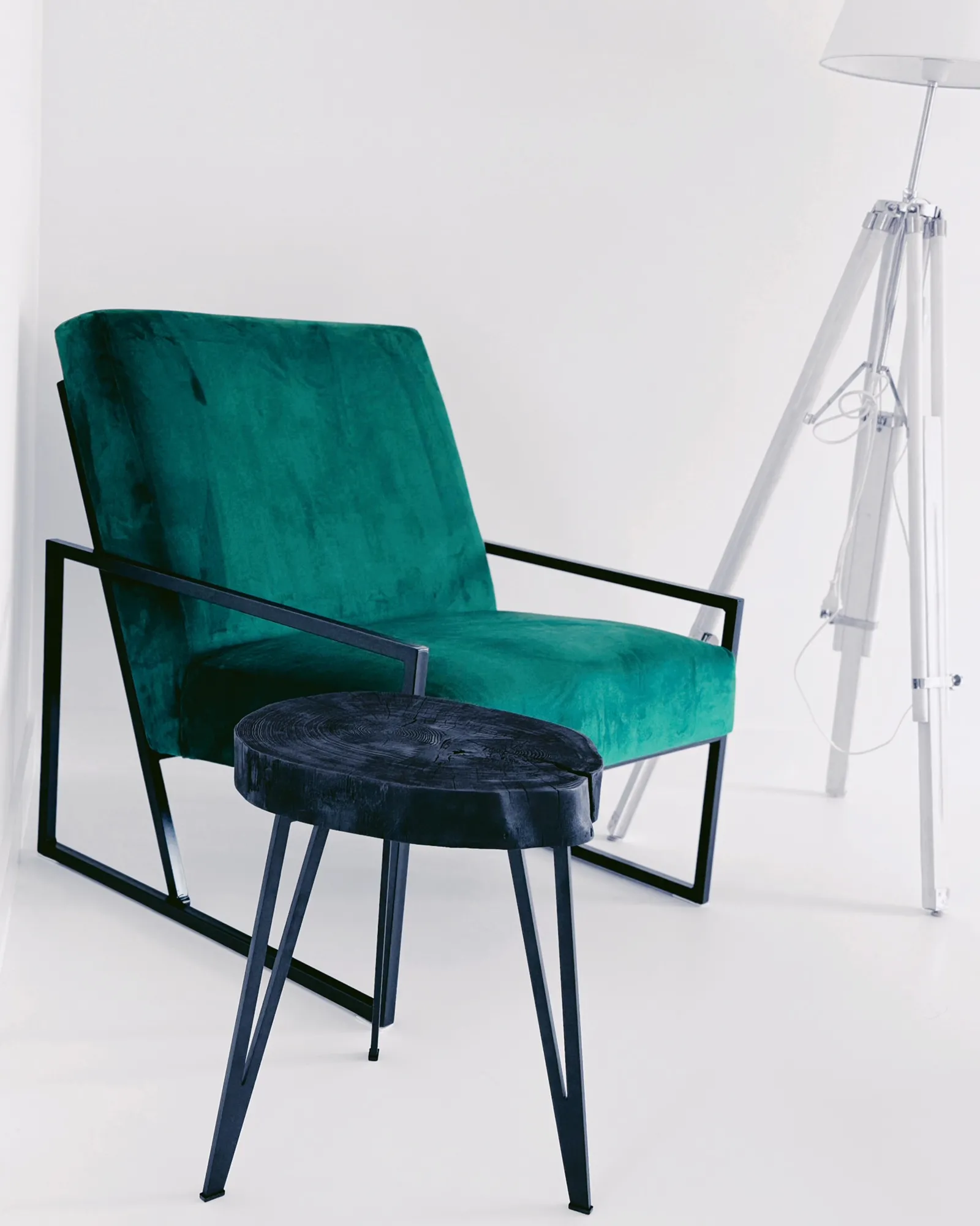 Fauteuil DELARY Fluweel Smaragdgroen