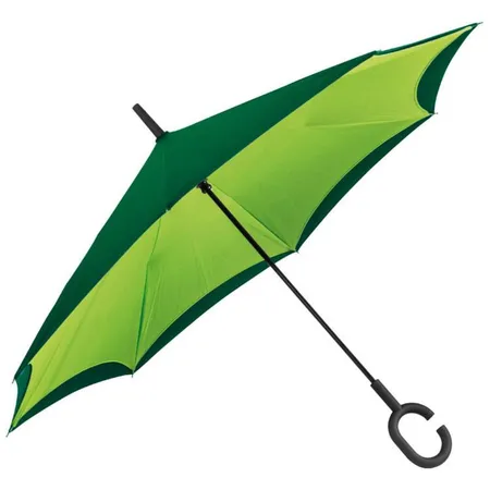 Macma Umgekehrter Regenschirm mit Griff zum Einhängen am Handgelenk, apfelgrün