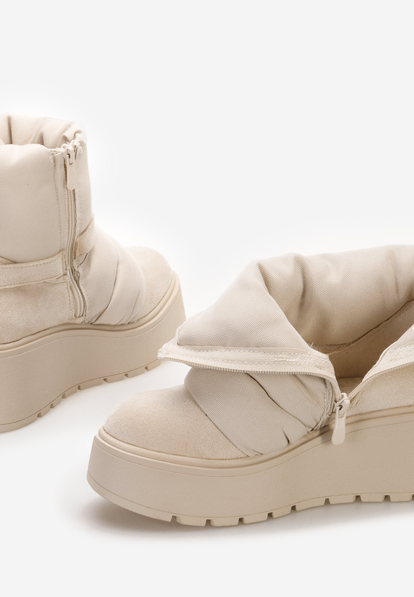 Bottines à plateforme beige Selisa