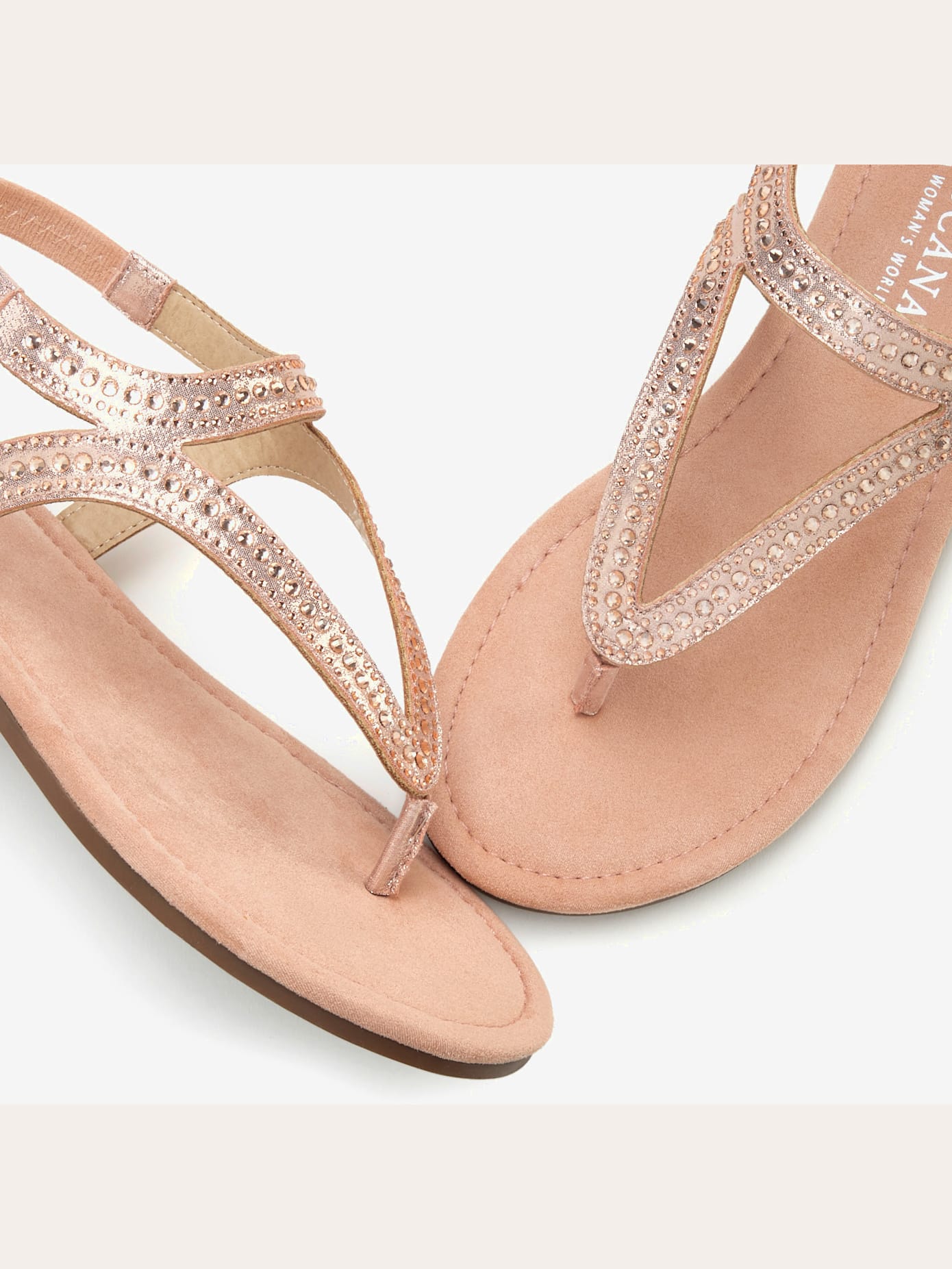 Tongs superbes entredoigts recouverts de strass