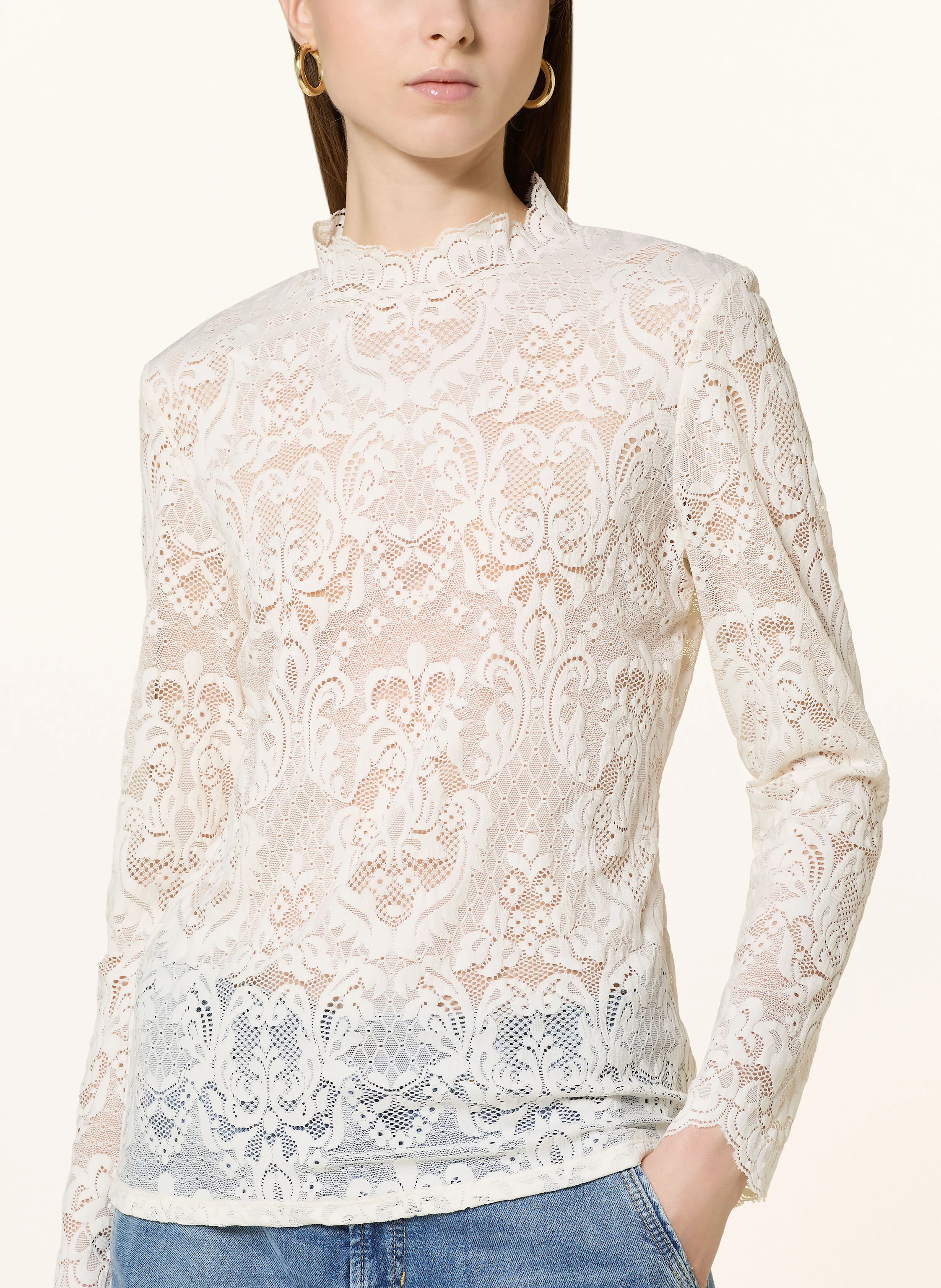 oui Blusenshirt aus Spitze