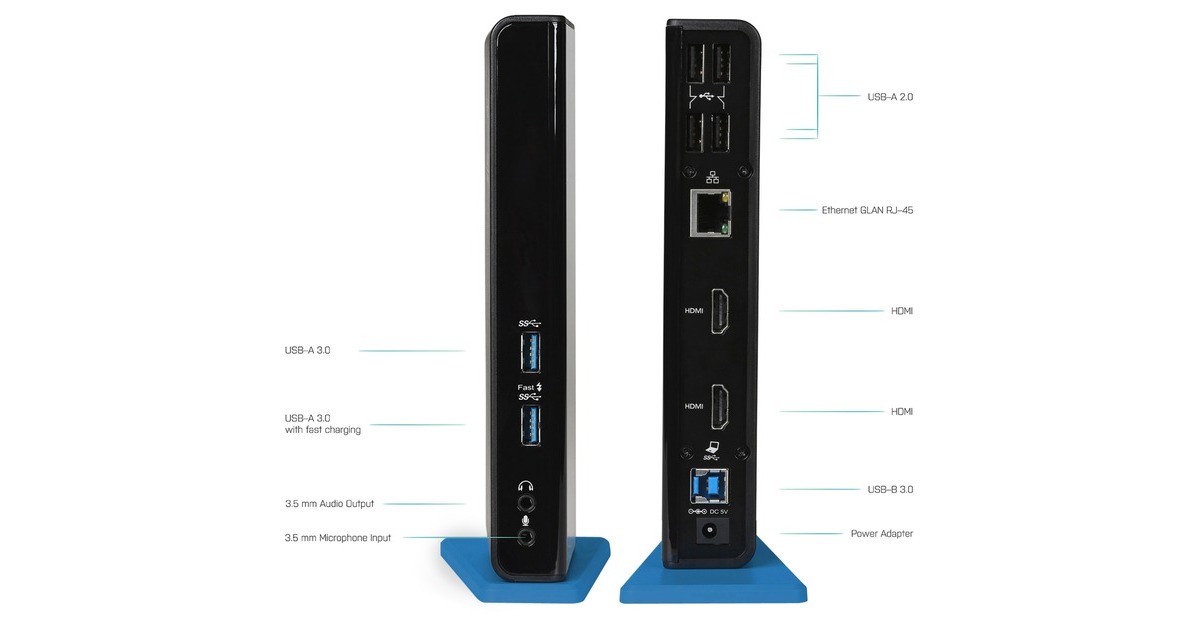 i-tecUSB 3.0/USB-C Dual HDMI dockingstation  (Zwart)
