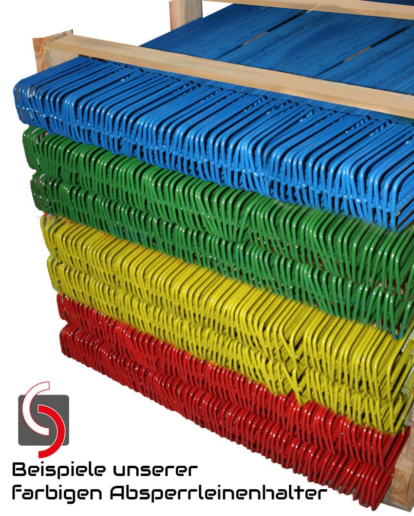 Afzetlijnhouder, rood, 1200 mm lang + 10 reflecterende stickers / reflecterende folie, geel
