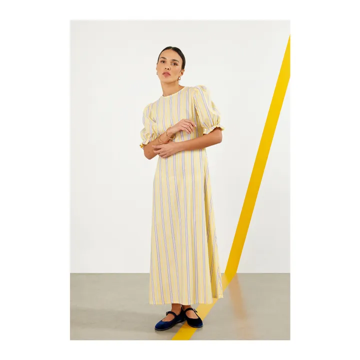 Maria de la Orden Robe Rhea Rayures | Jaune