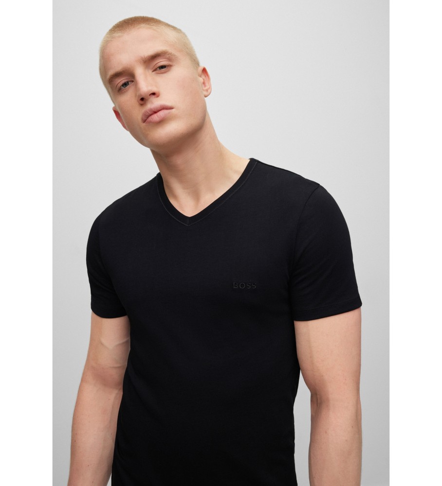 BOSS Pack 3 VN 3P Camisetas Clássicas pretas