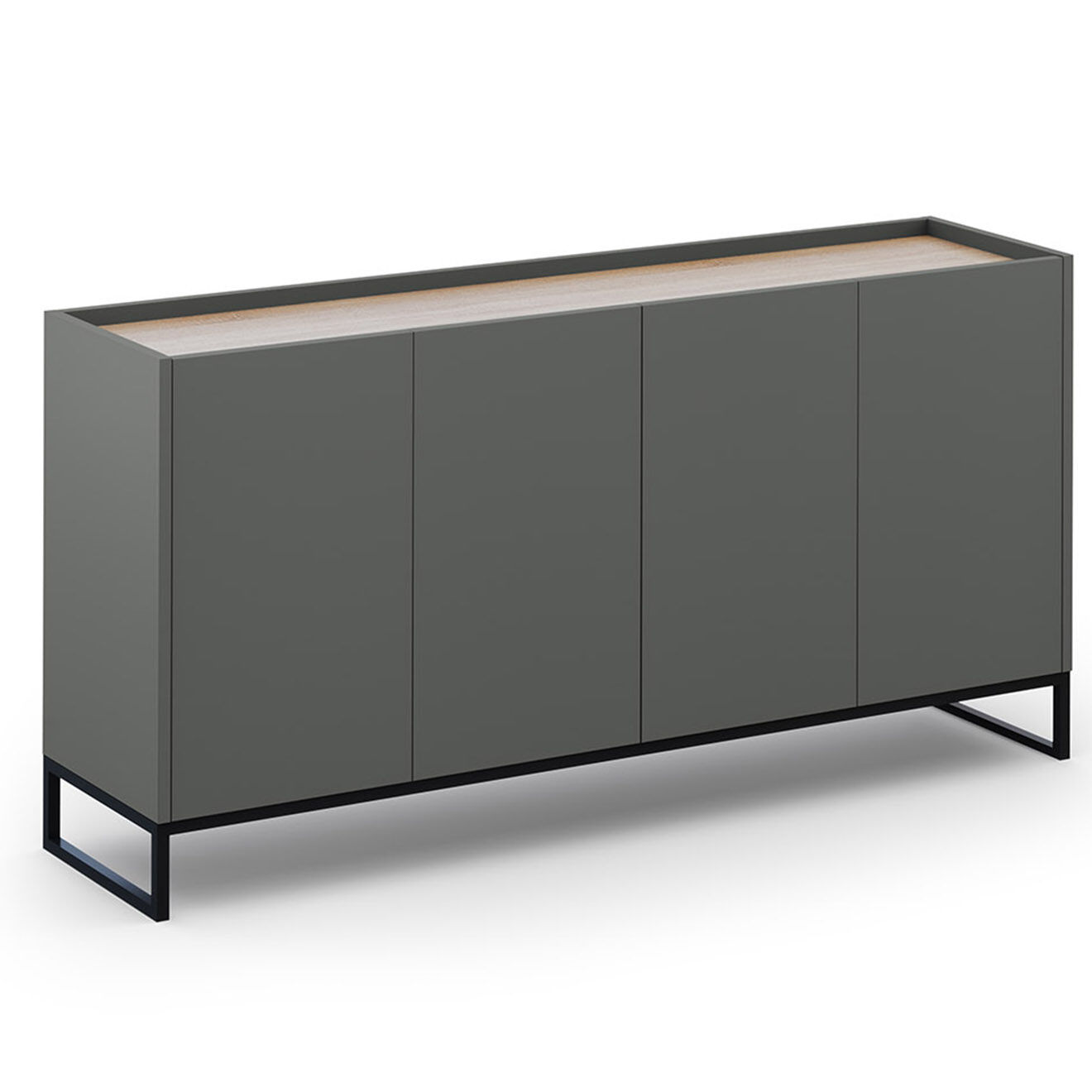 Windsor & Co Buffet Helene gris/chêne naturel - 160x40x80 cm