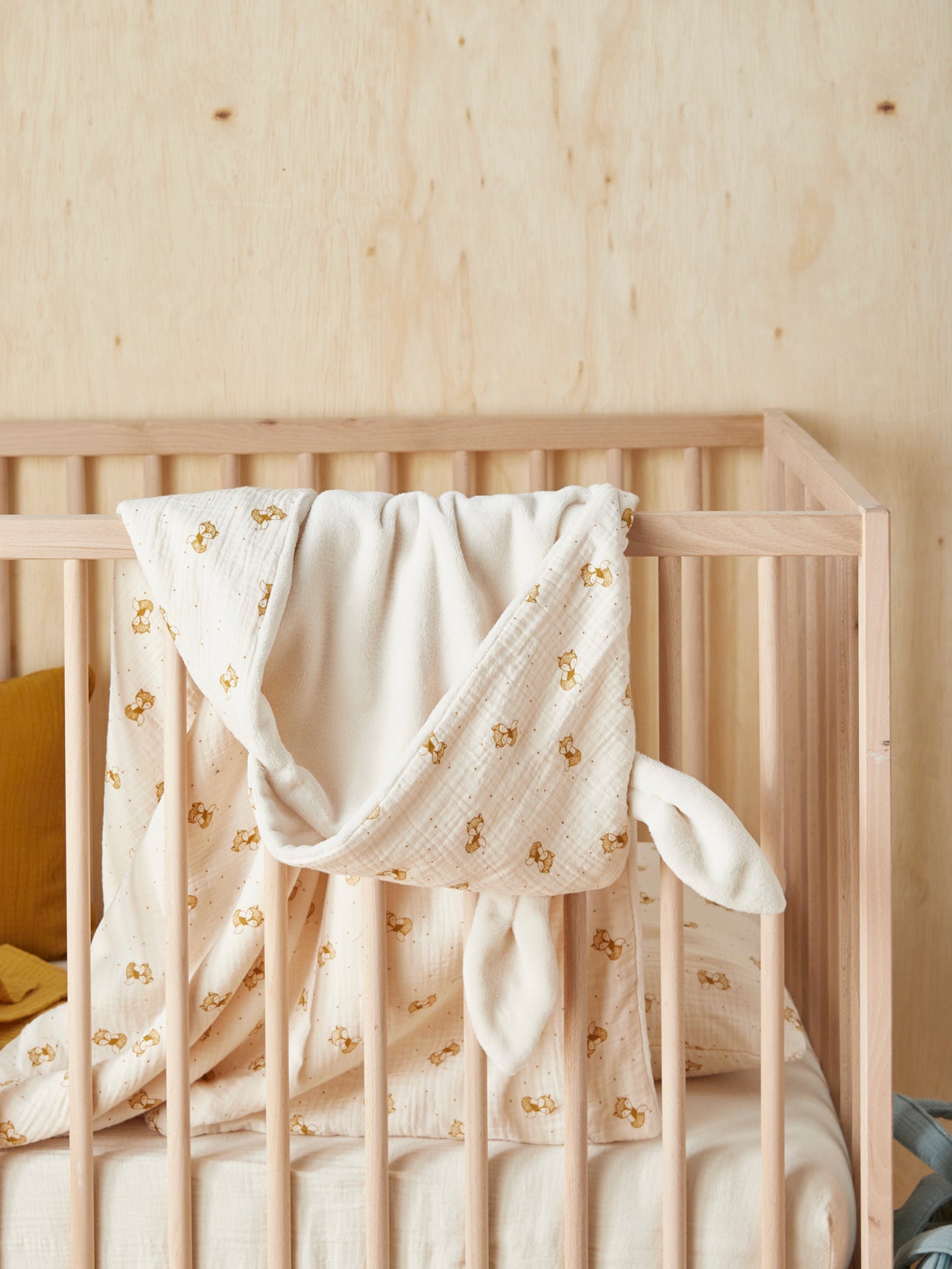 Plaid bébé gaze de coton doublé polaire