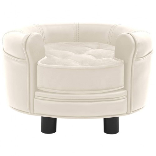 Sofá antiderrapante creme Vidaxl para cães de pequeno porte.
