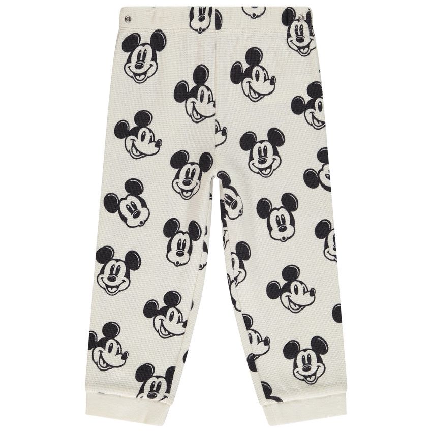 Set pyjama 2 pièces en nid d'abeille Mickey Disney pour bébé garçon - Ecru