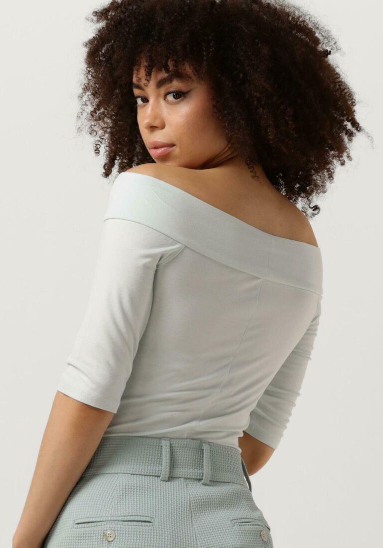 VANILIA blauwe vanilia top viscose off shoulder ssl