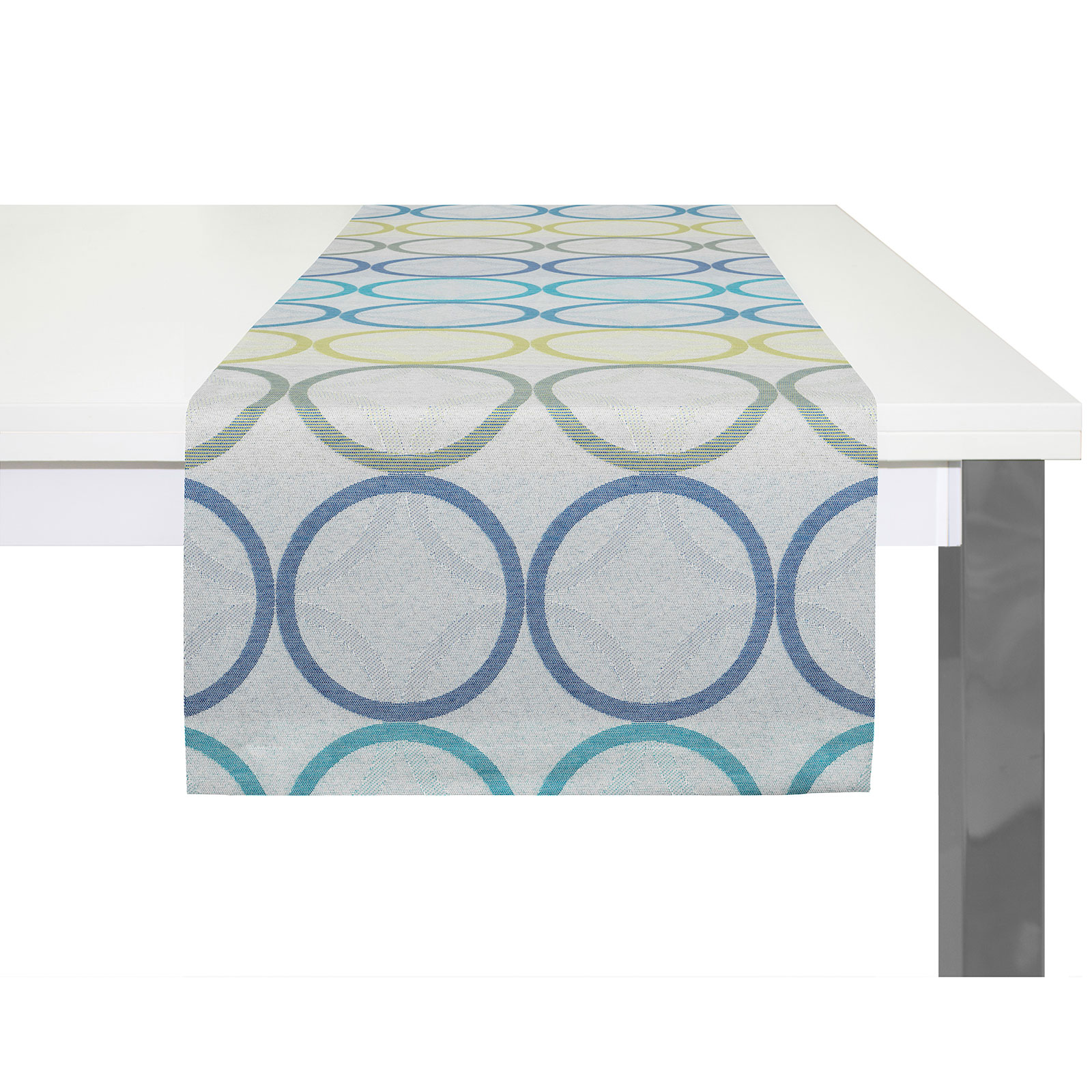 Tischläufer ZIRBELLO - blau-grün - 40x150 cm