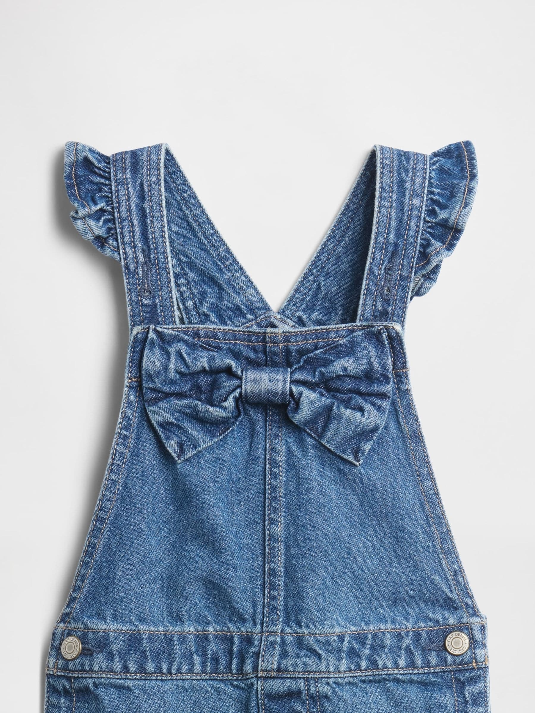 Gap denim bretelbroek met strik (6mnd -5jr)