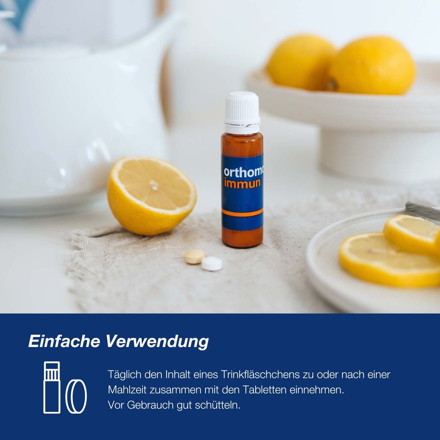 Orthomol Immun - Mikronährstoffe zur Unterstützung des Immunsystems - mit Vitamin C, Vitamin D und Zink - Trinkampullen/Tabletten