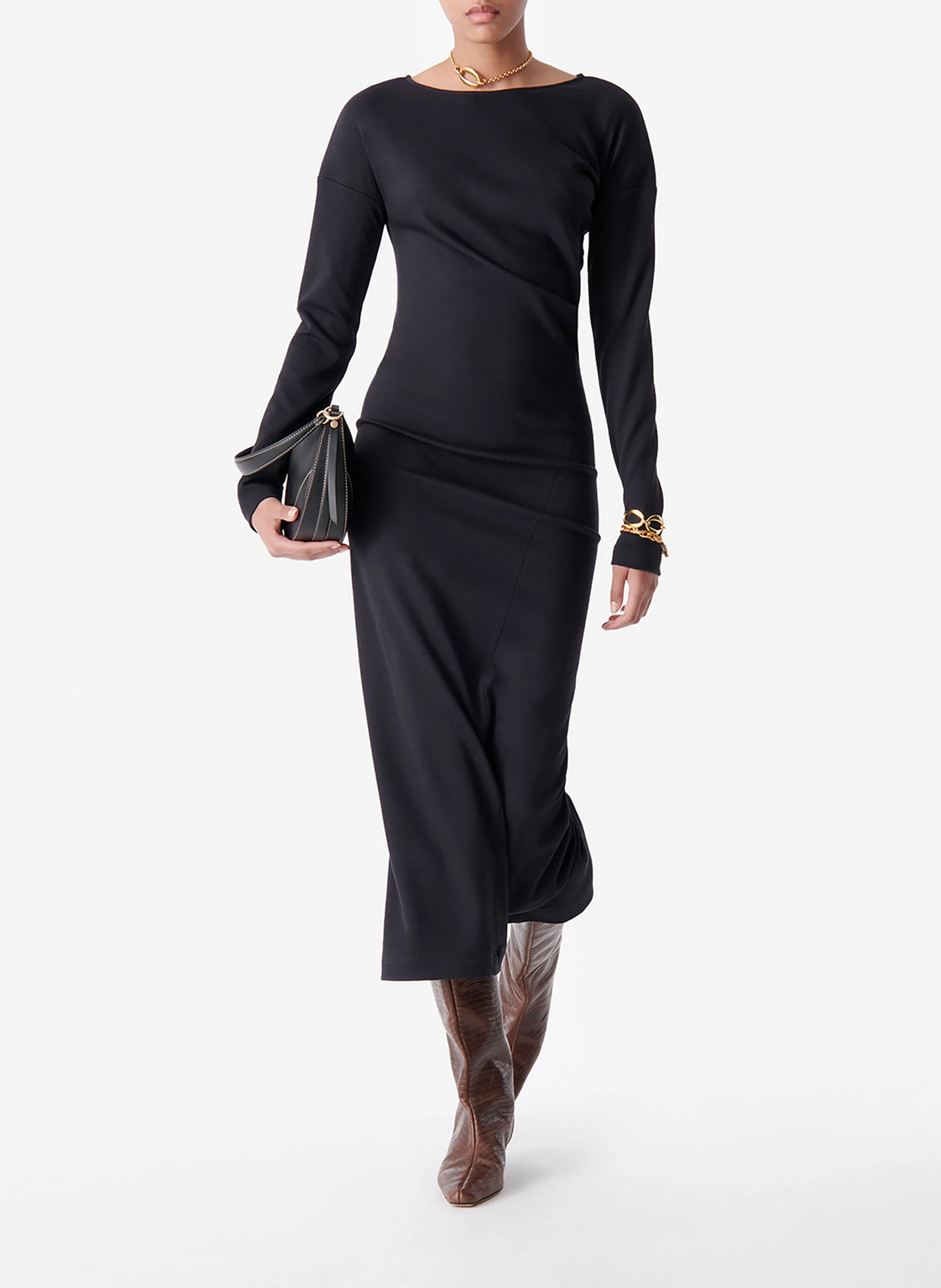 DALAMEE - Robe midi col rond| Bleu