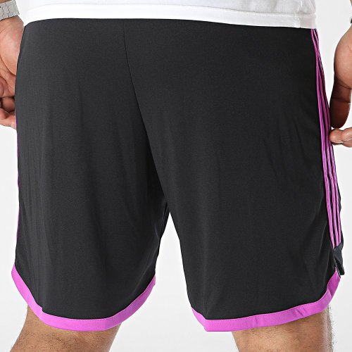 Short Jogging A Bandes Bayern HR3720 Noir Violet