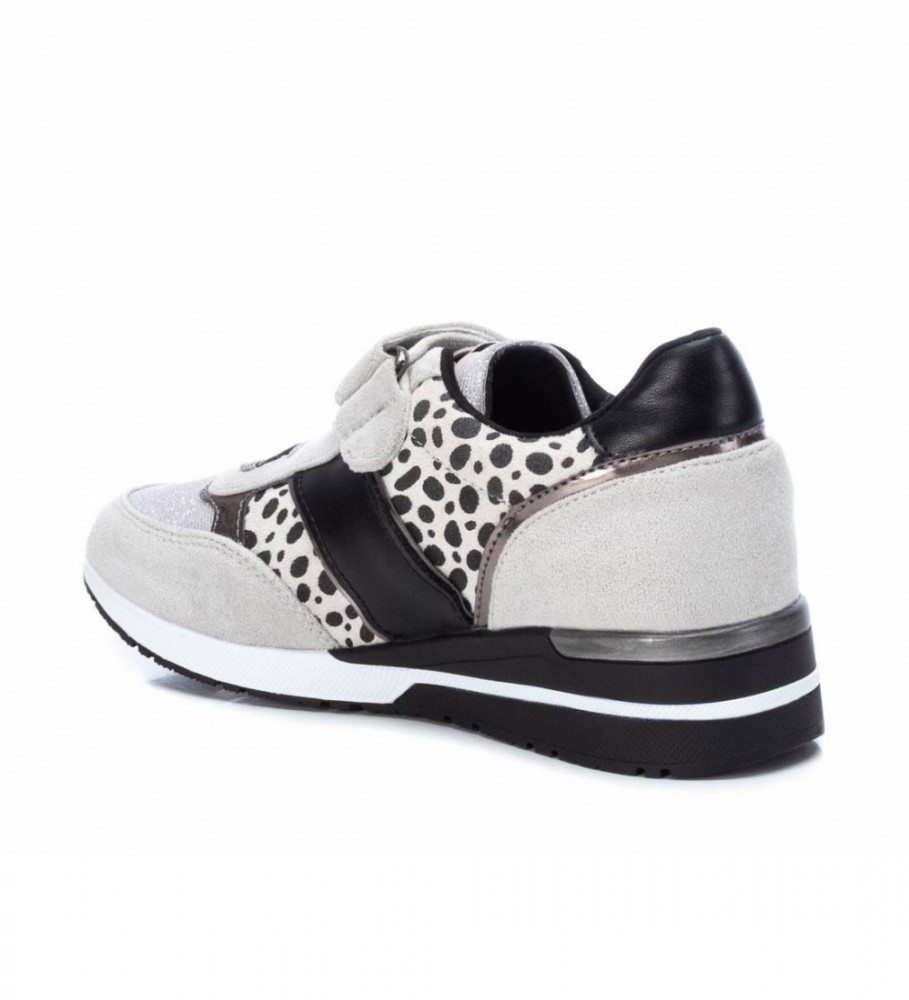 Tênis infantil de couro Xti 150184 cinza