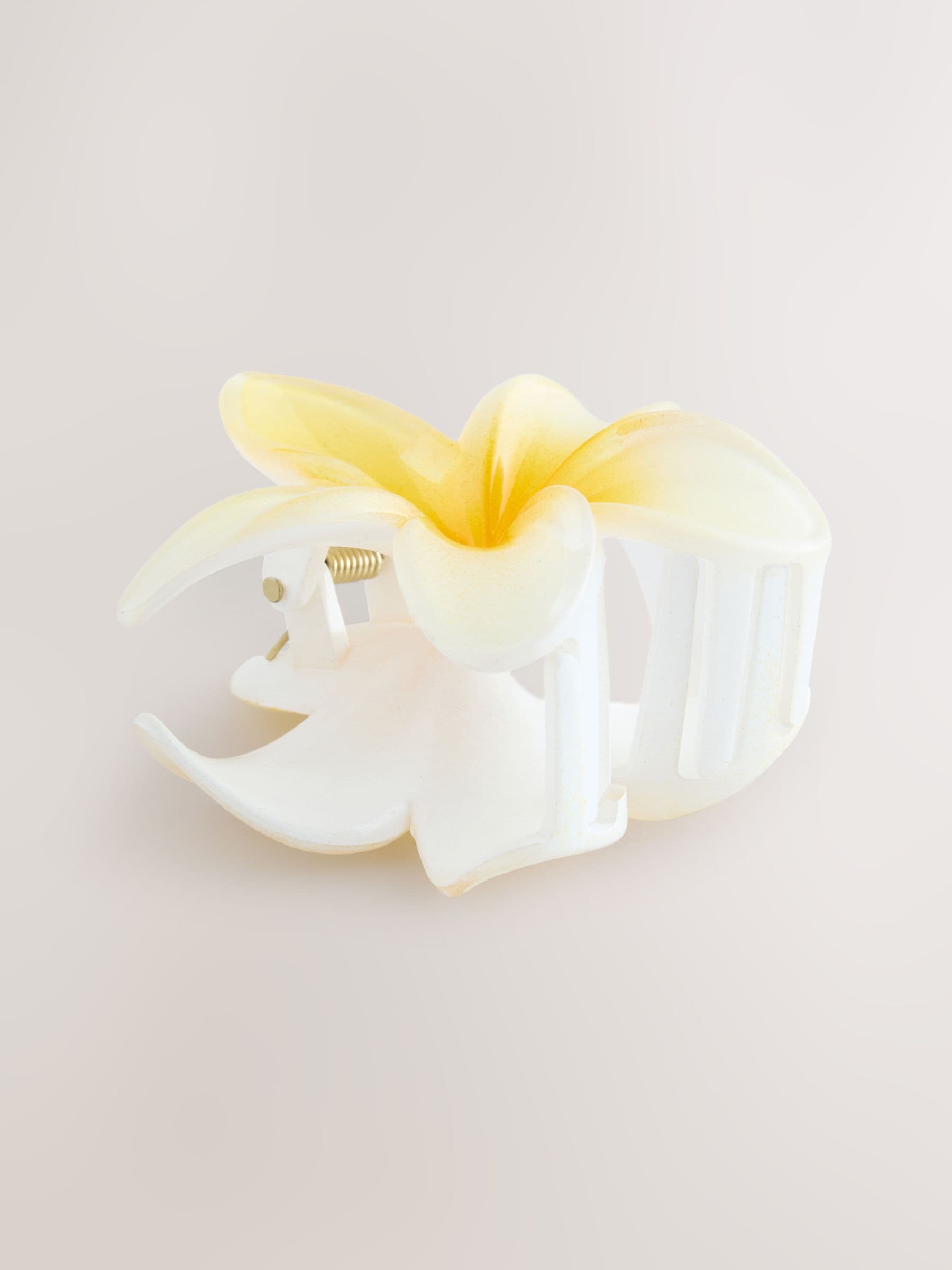 Geel/wit - Flower Claw Hair Clip