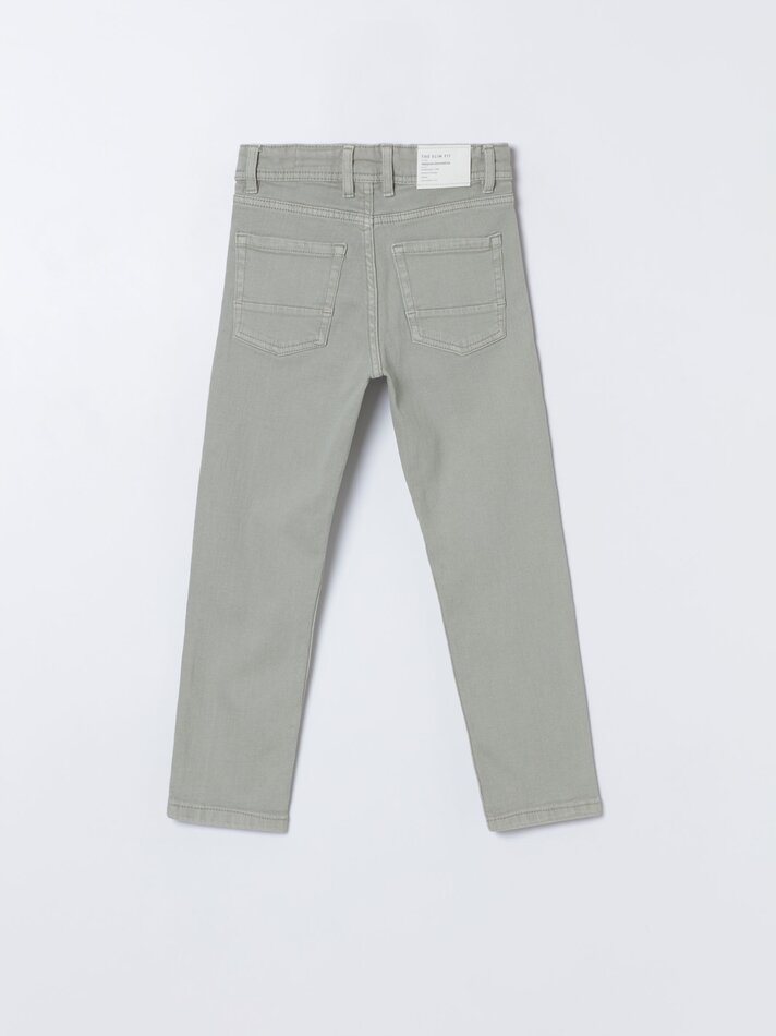Calça jeans slim confortável - Verde claro