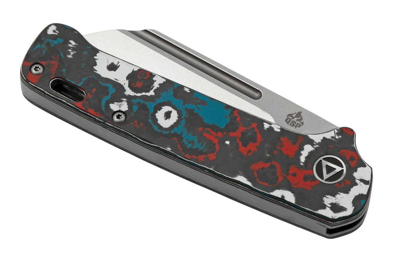 QSP Knife Penguin QS130SJ-F1, CPM 20CV Stonewashed, Fat Carbon Nebula, slipjoint zakmes