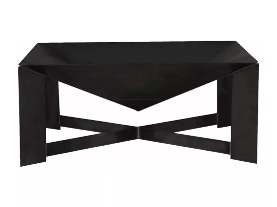 Brasero de jardin carré CUBA en acier-Acier noir sablé--70x70 cm--Acier noir sablé